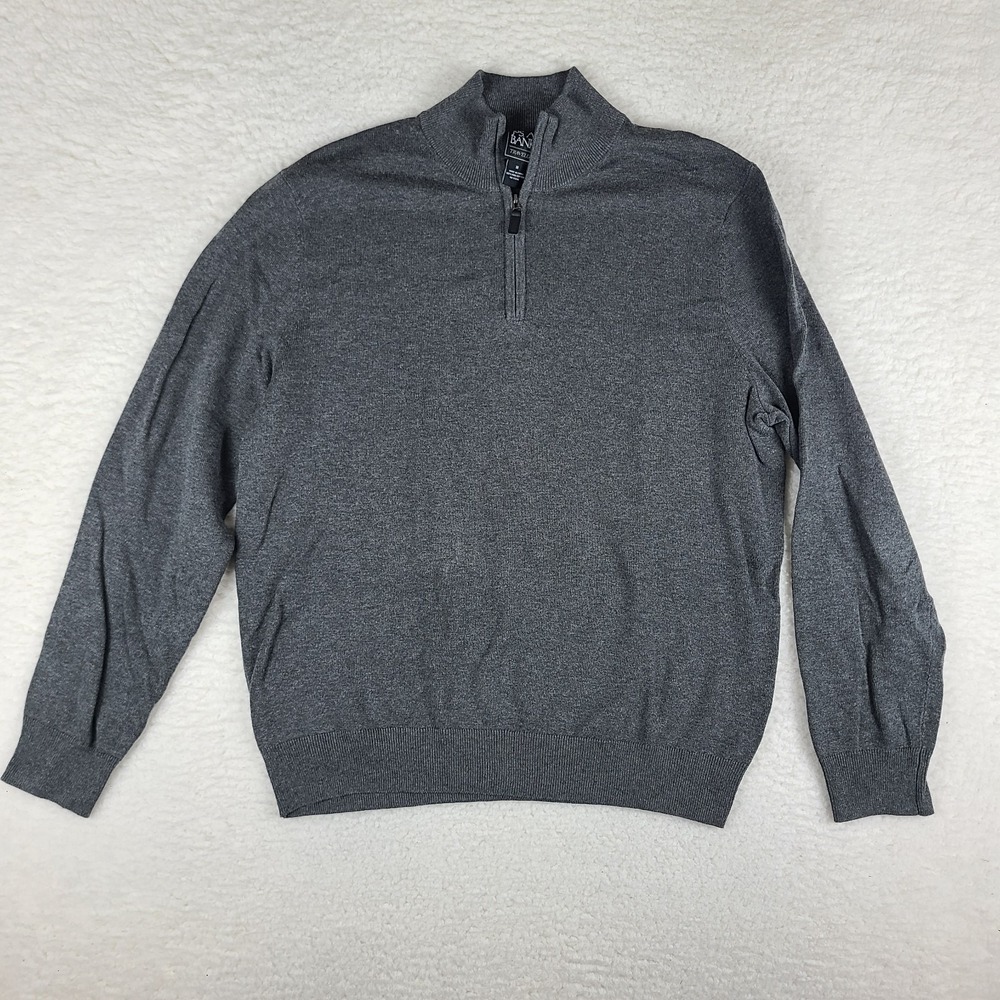 Jos A Bank Traveler Sweater Mens Medium Dark Gray Pima Cotton Sweatshirt